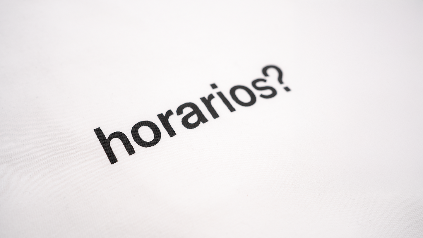 Samarreta "horarios?"